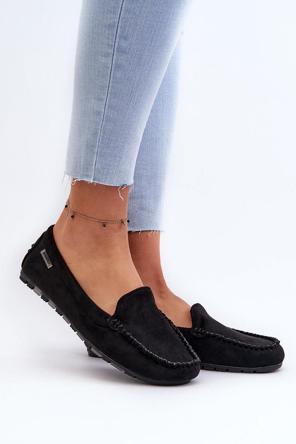 Mocassins de luxe en suédine écologique avec semelle intérieure amovible en mousse