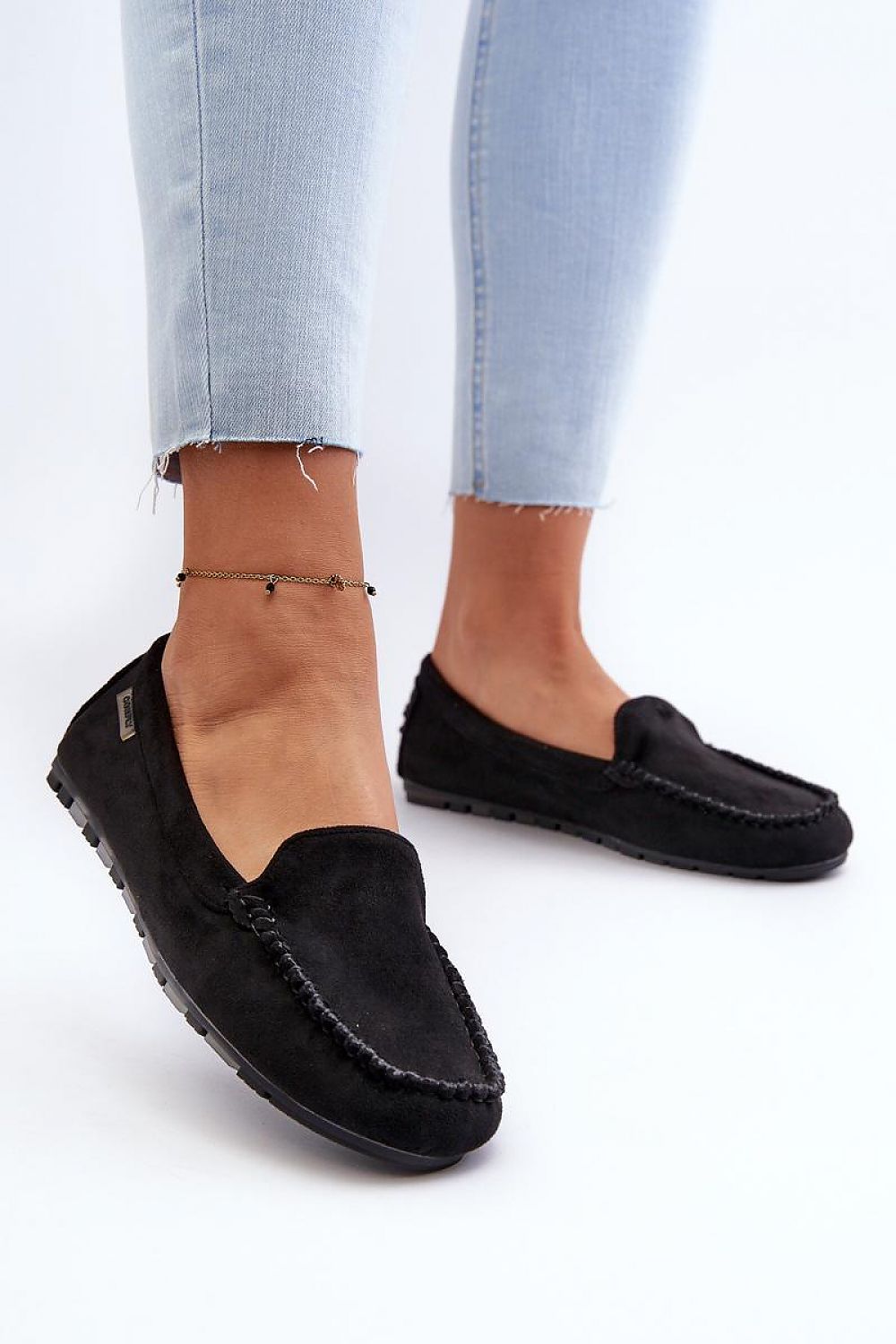 Mocassins de luxe en suédine écologique avec semelle intérieure amovible en mousse