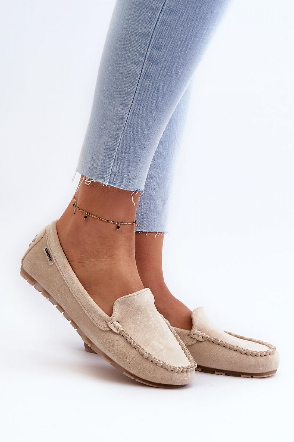 Mocassins de luxe en suédine écologique avec semelle intérieure amovible en mousse