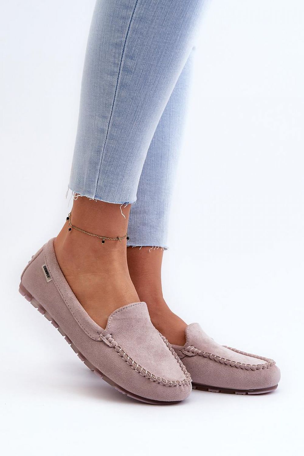 Mocassins de luxe en suédine écologique avec semelle intérieure amovible en mousse