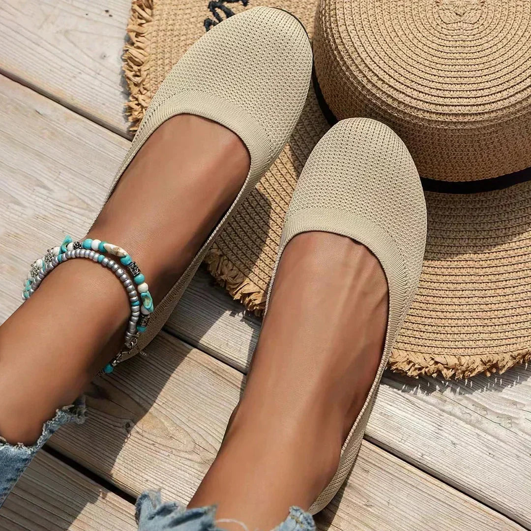 Chaussures Plates Femme Antidérapantes en Maille Légère – Confort Respirant pour Travail et Marche