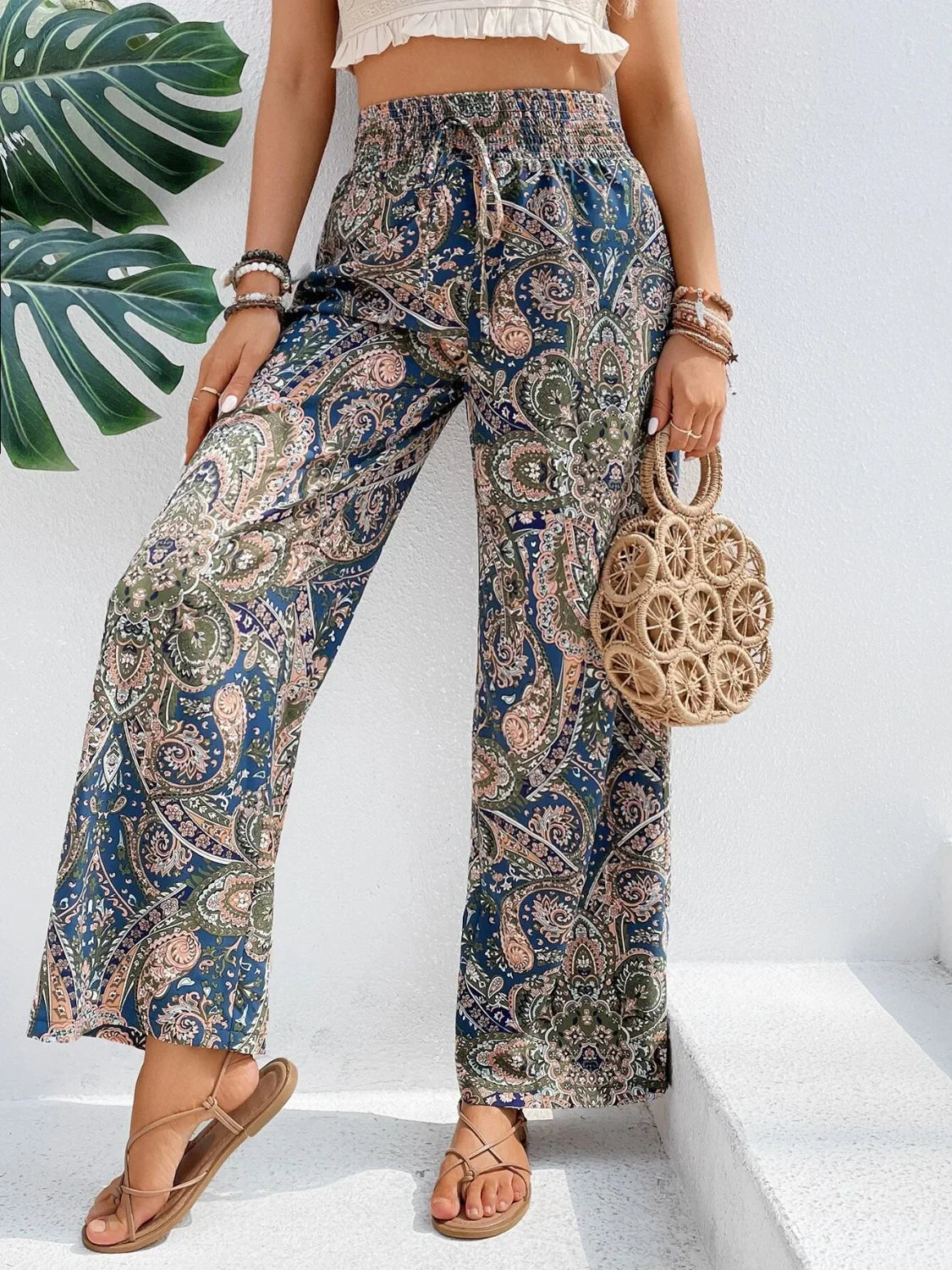 Pantalon Large Imprimé Femme