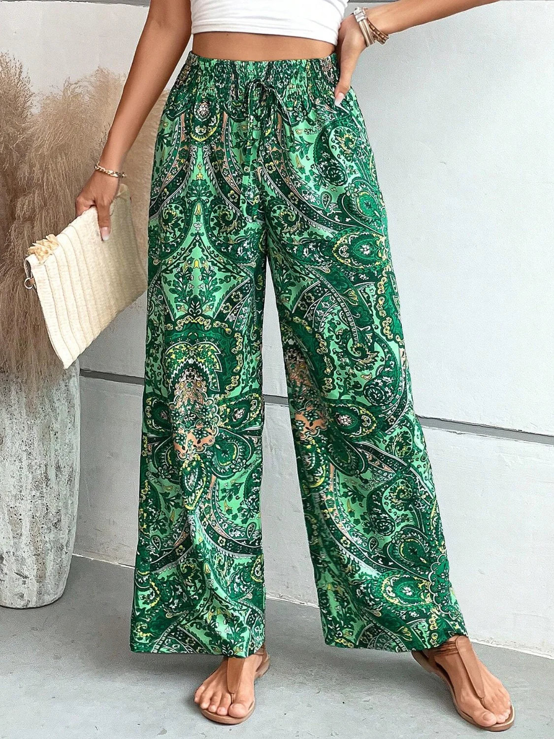 Pantalon Large Imprimé Femme