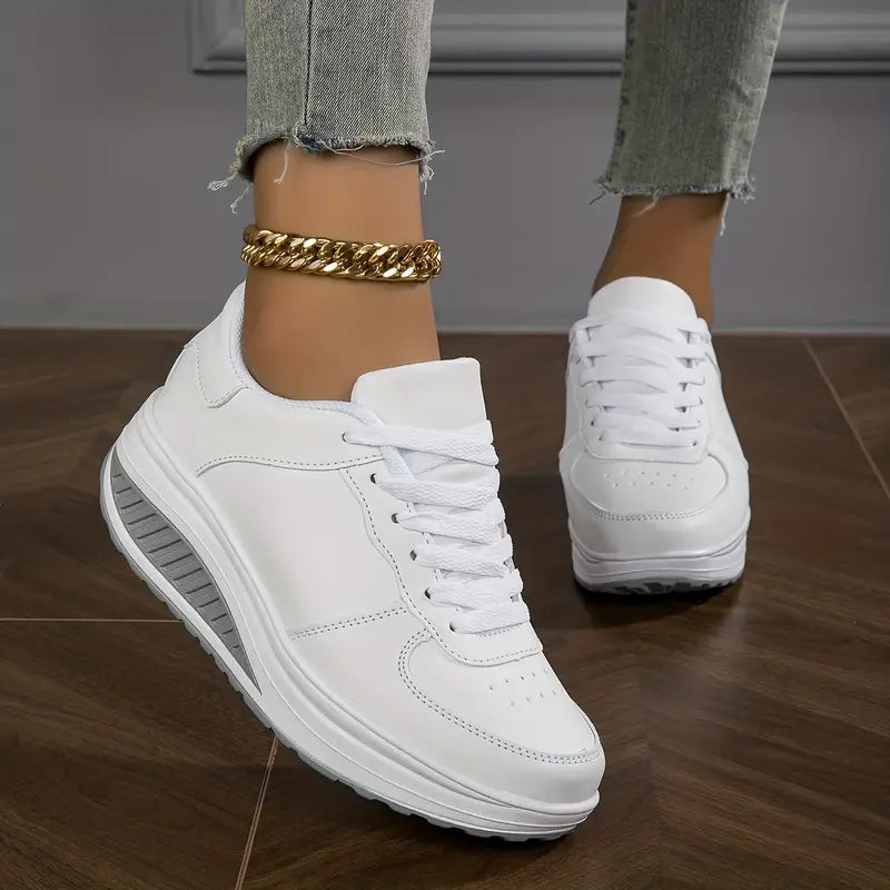 Baskets Orthopédiques Femme Confort à Lacets – Chaussures de Marche Décontractées Respirantes Légères et de Soutien