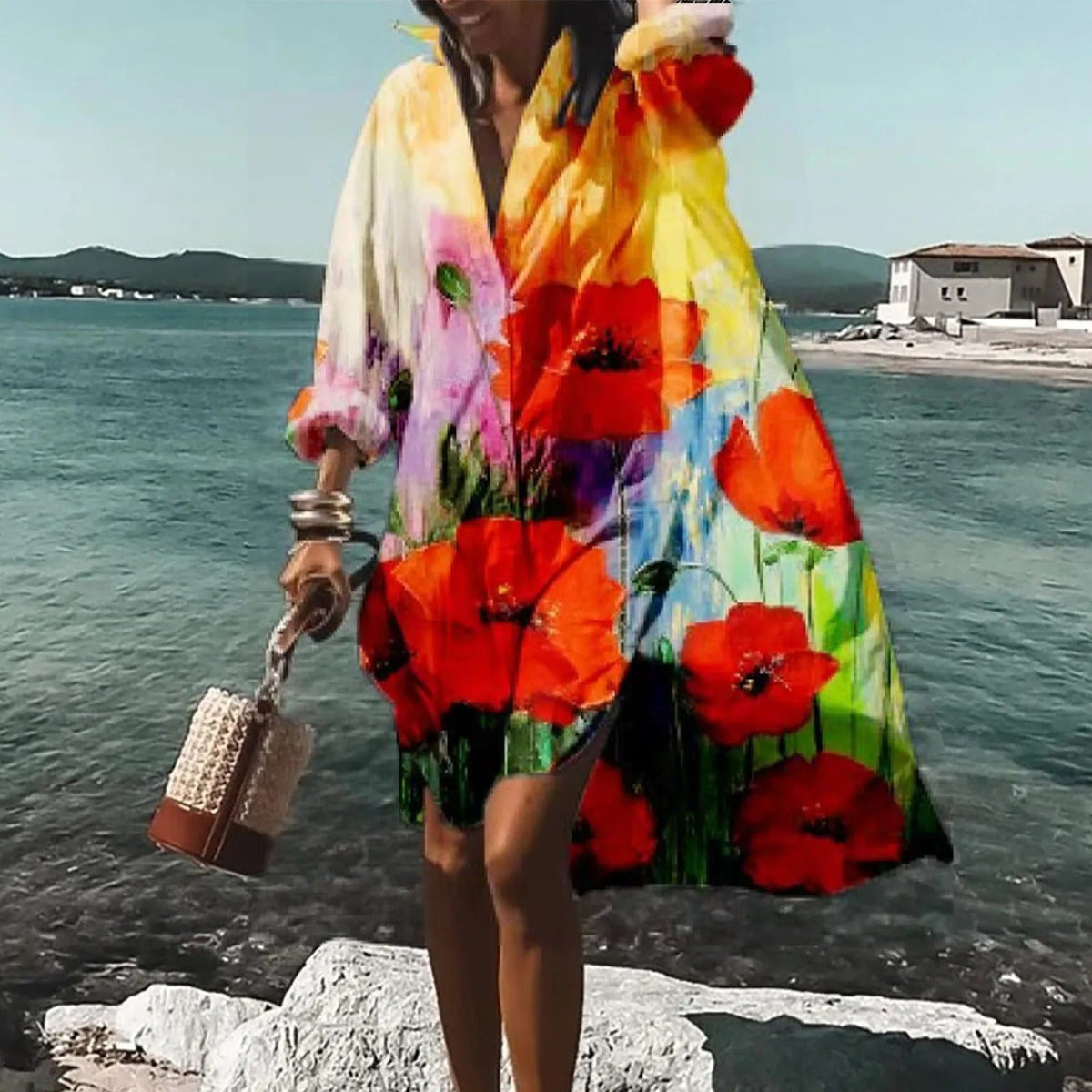 Vestido camisero informal para mujer – Corte recto y ligero de verano