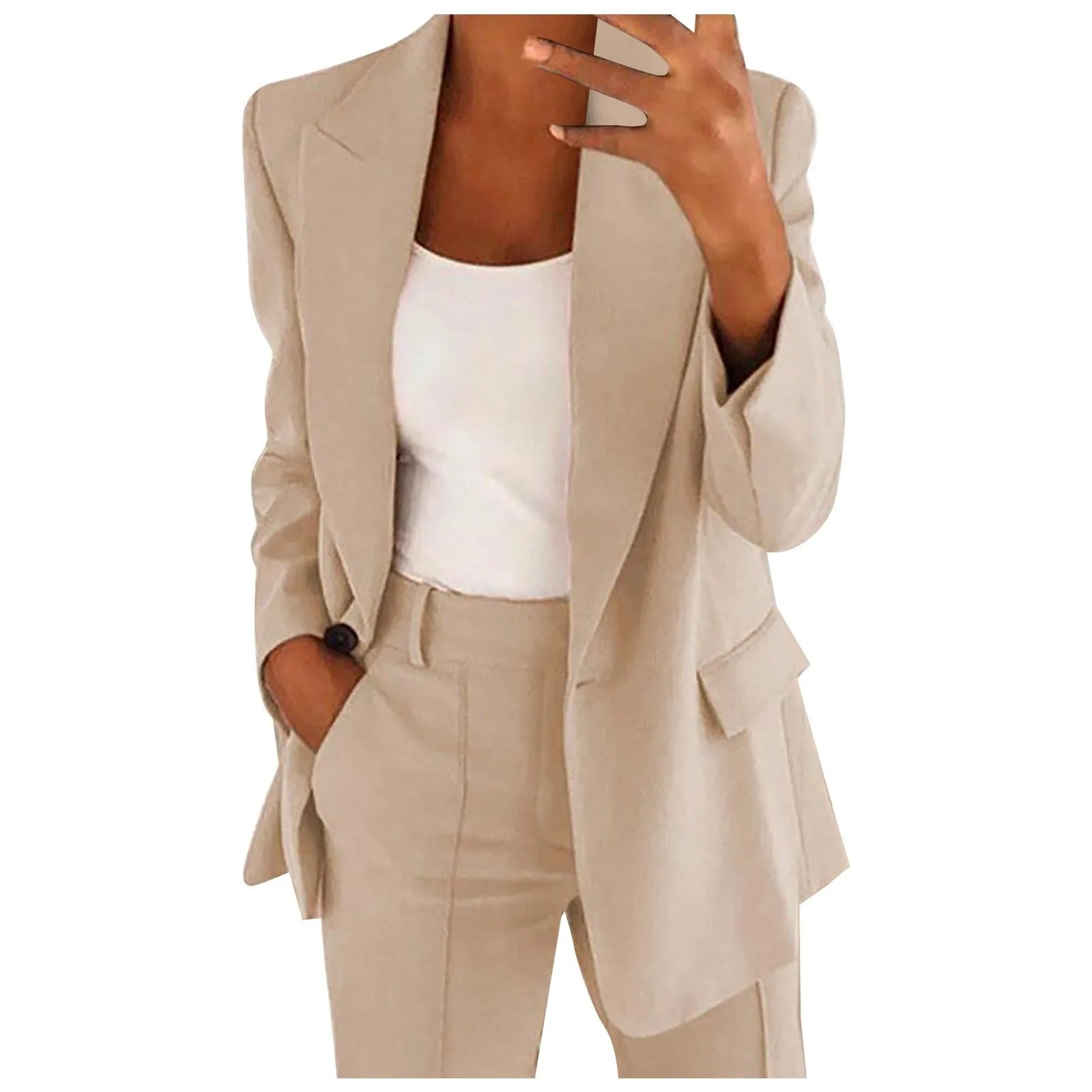 Ensemble Blazer Femme Costume Deux Pièces Femme Tailleur Pantalon