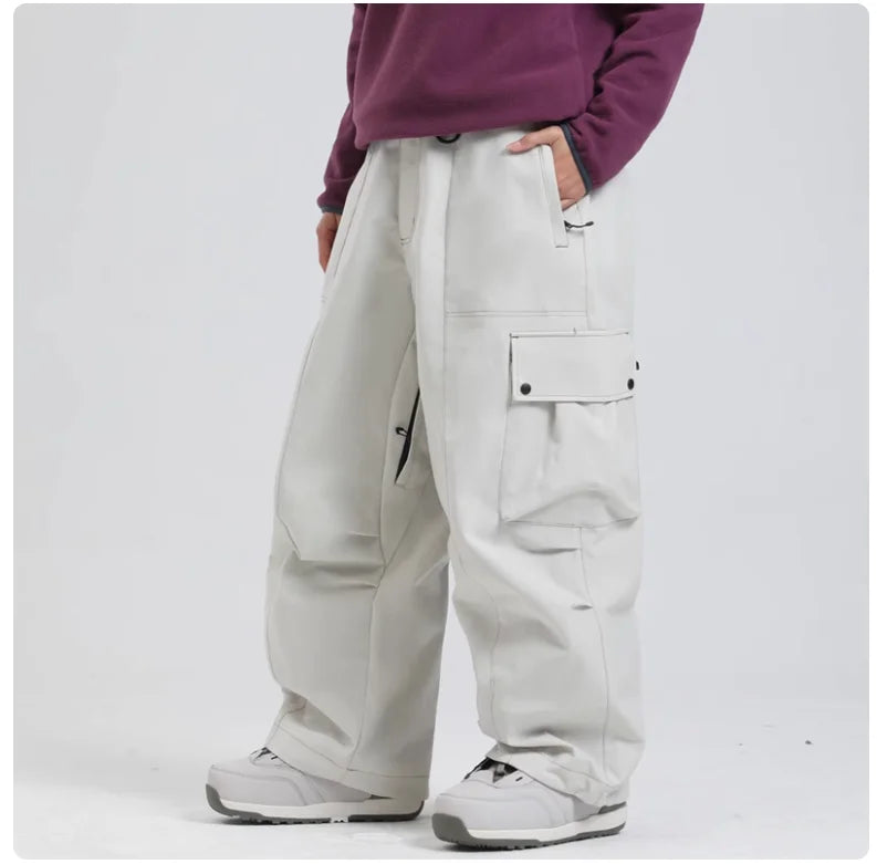 Waterproof Snowboard Trousers for Men – Insulated Winter Ski Trousers with Zip Pockets
