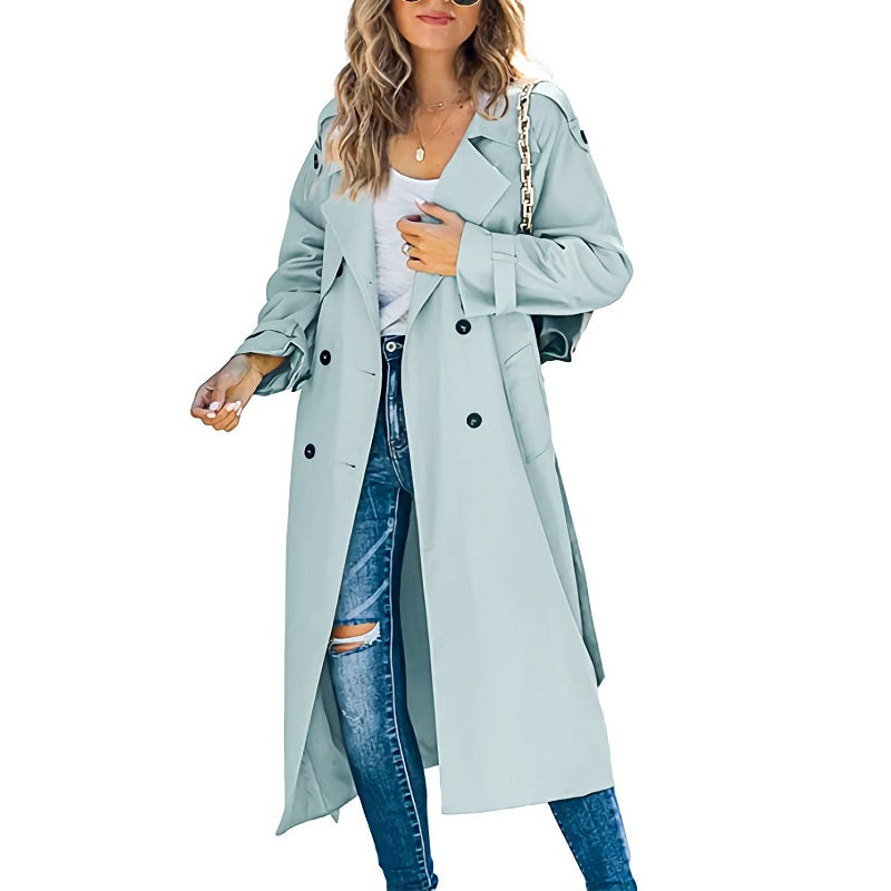 Manteau Trench Long Élégant pour Femme – Veste Classique et Stylée