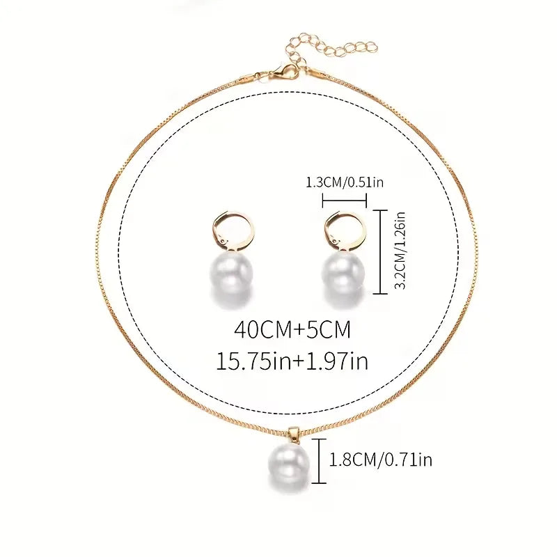 Parure collier perles et boucles - Feminine et raffinee