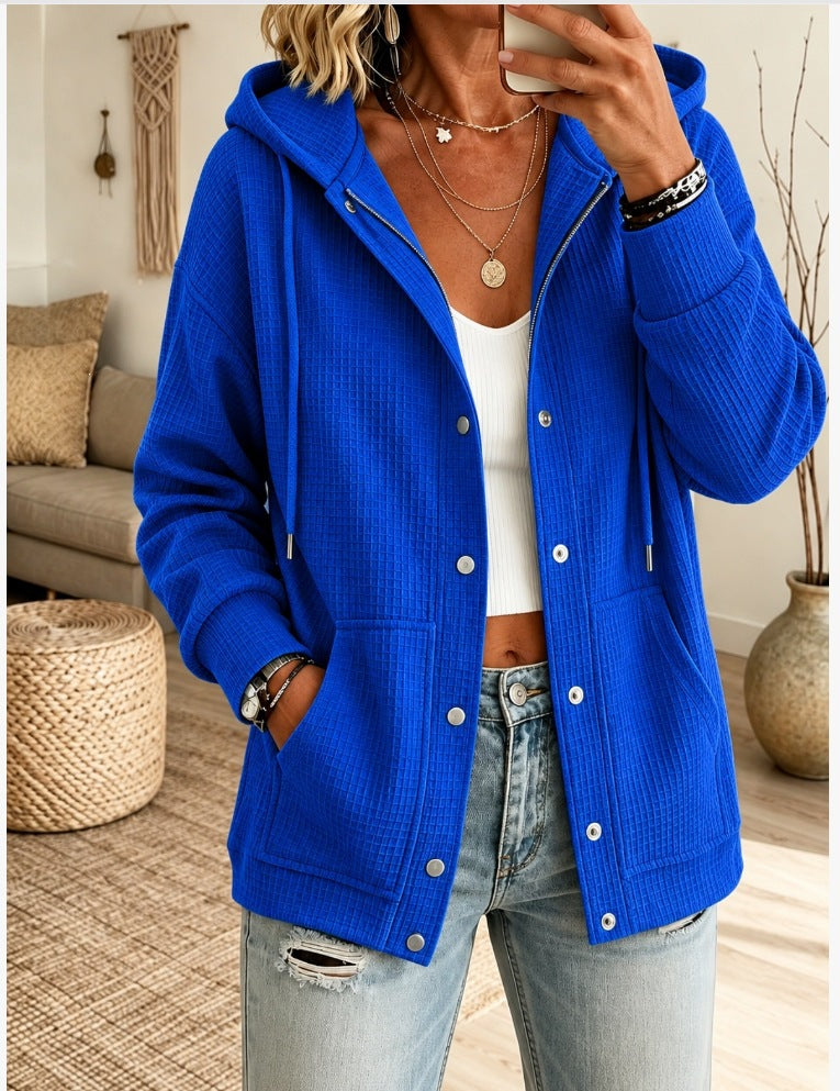 Cardigan da donna con cappuccio e coulisse - Casual e confortevole