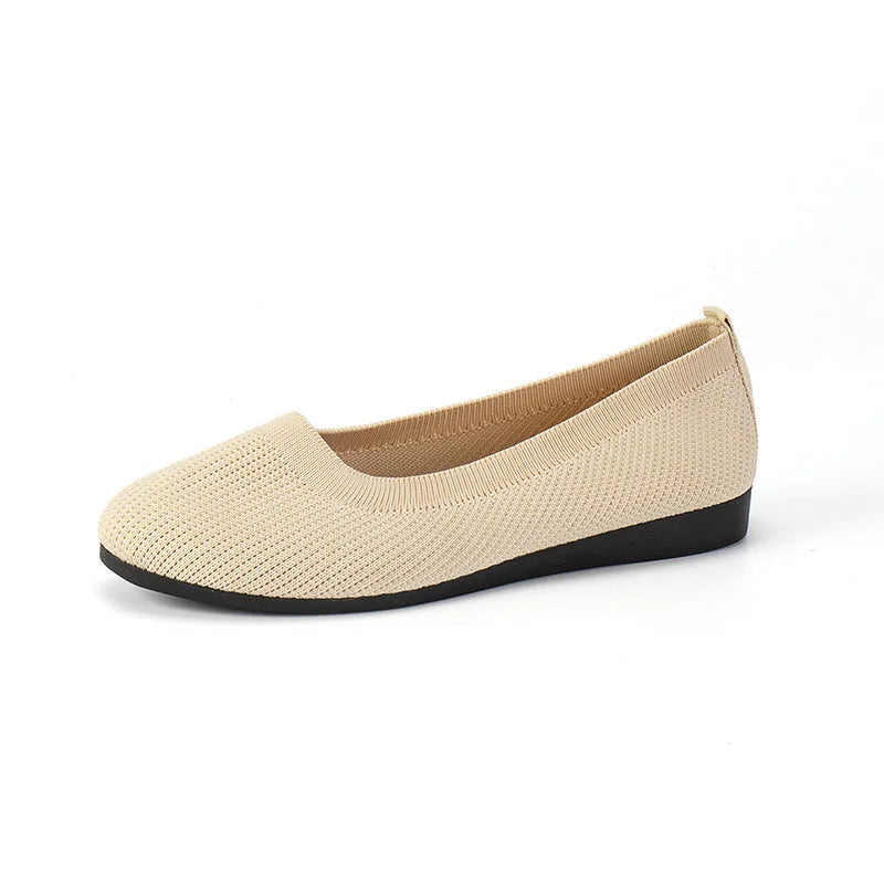 Chaussures Plates Femme Antidérapantes en Maille Légère – Confort Respirant pour Travail et Marche