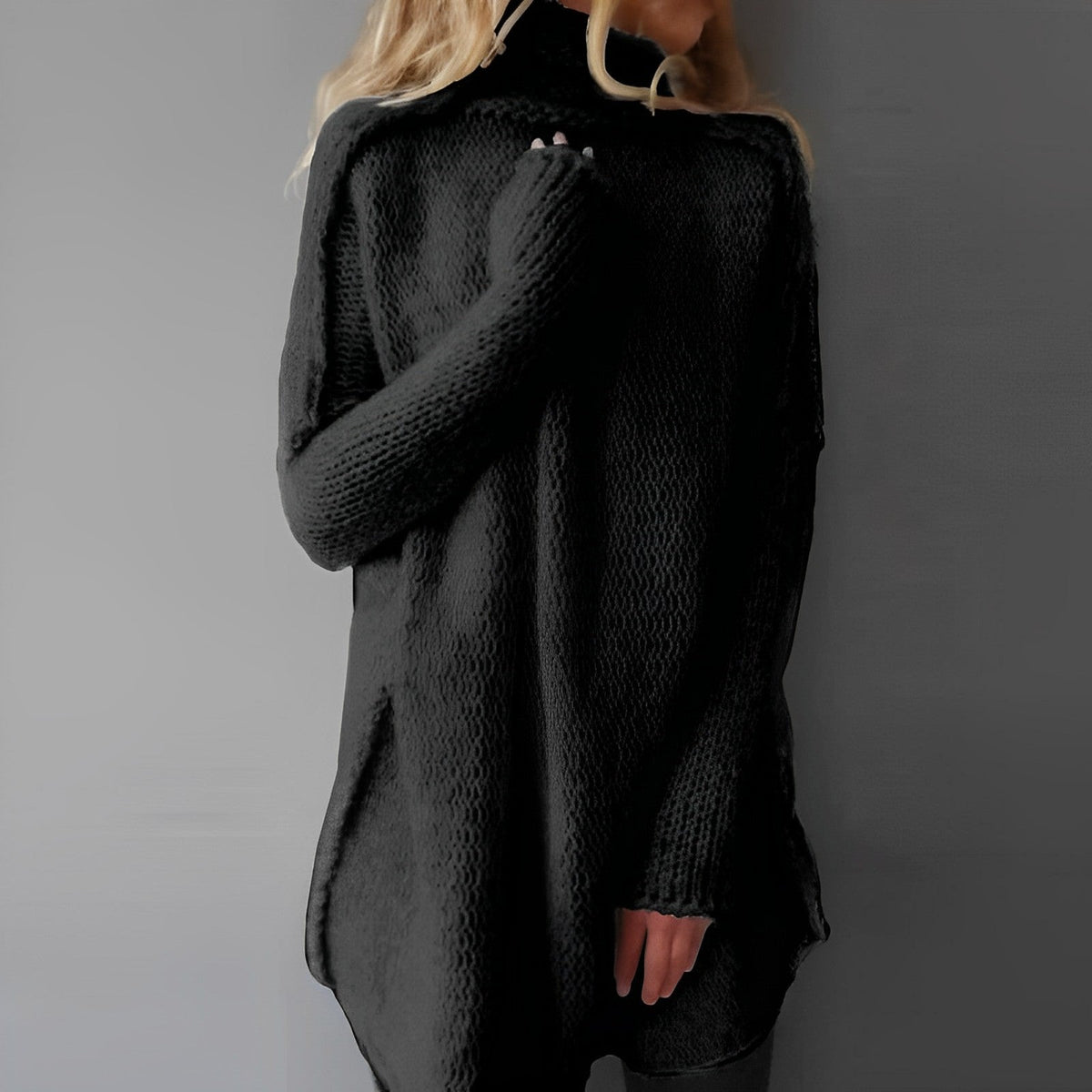 Pull long en maille pour femme