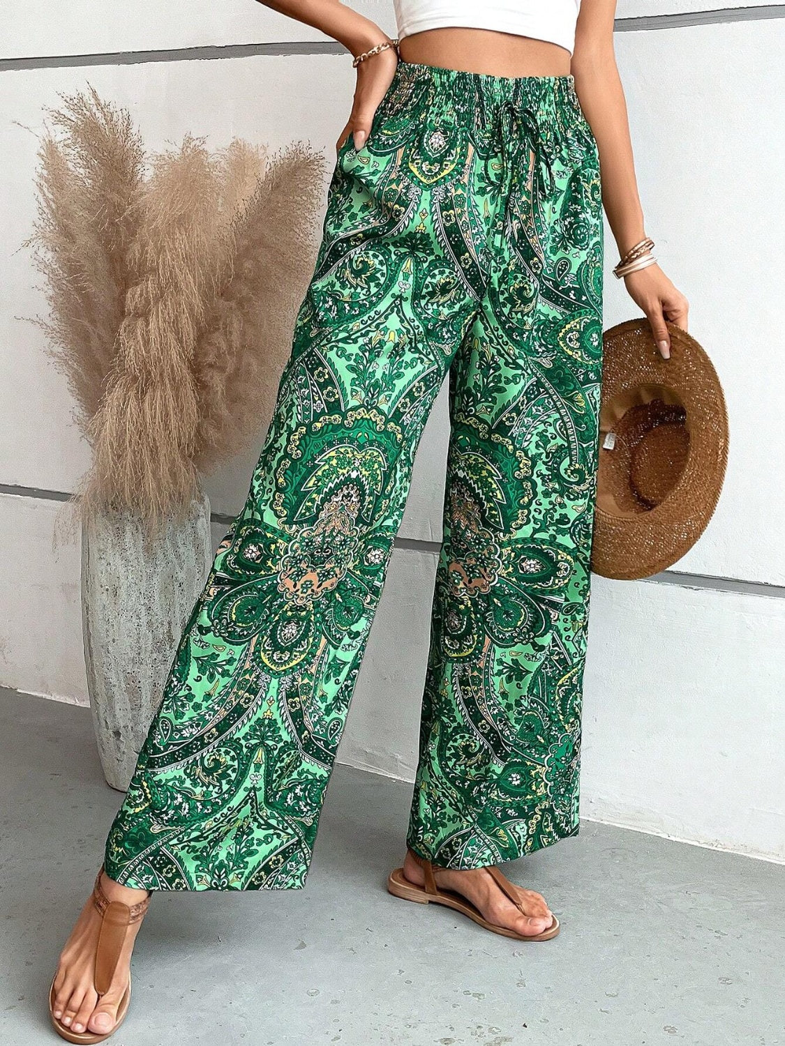 Pantalon Large Imprimé Femme