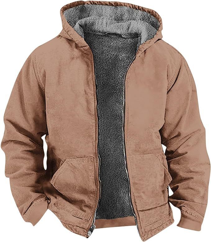 Veste imperméable et coupe-vent doublée en polaire pour homme