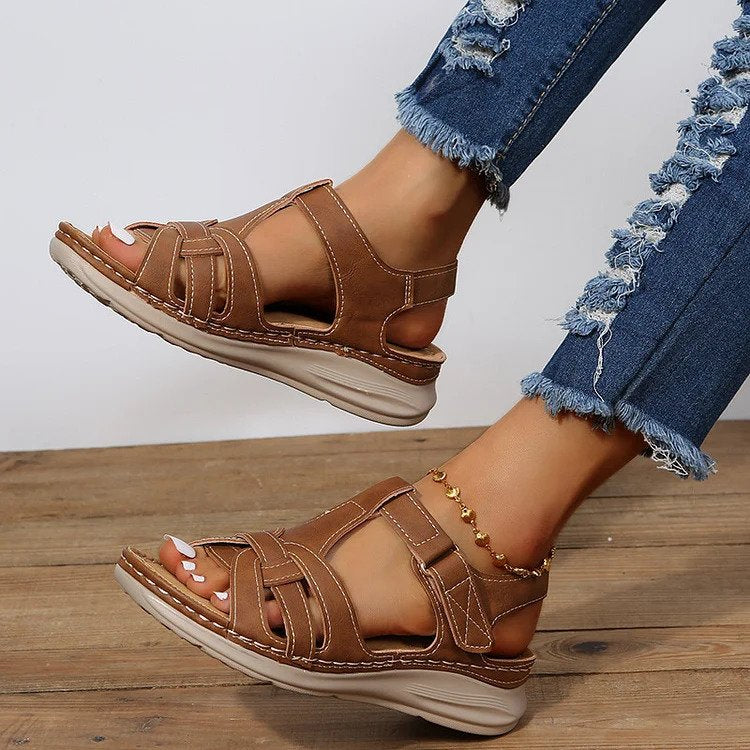 Sandales Orthopédiques Décontractées en Cuir Femme – Polyvalentes, Élégantes