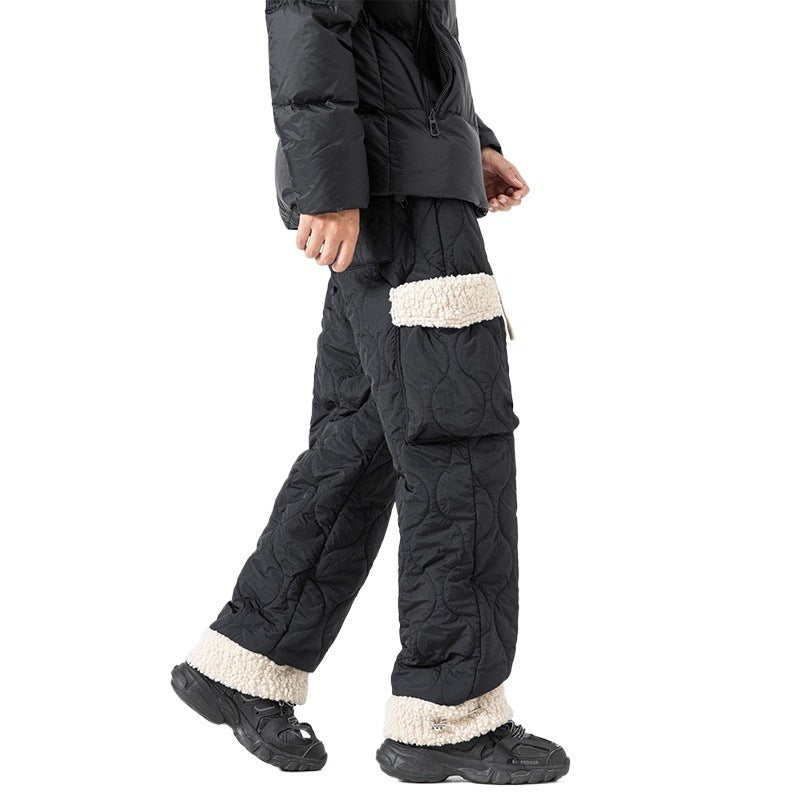 Pantalon de Ski Matelassé pour Homme – Pantalon d’Hiver Épais à Coupe Droite