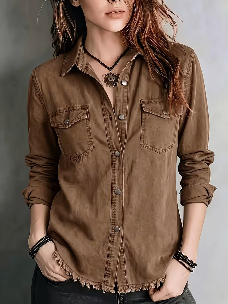 Chemise western femme a franges - Retro et originale