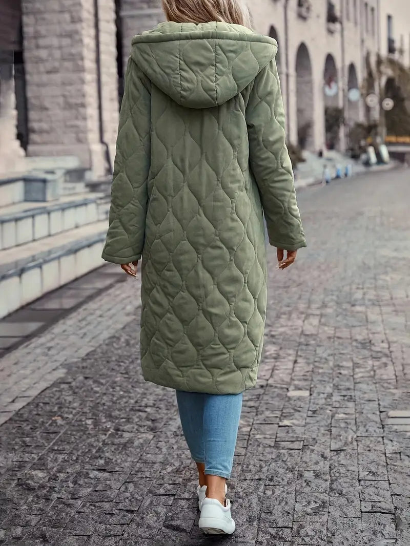 Cappotto trapuntato da donna con cappuccio – Caldo e pratico