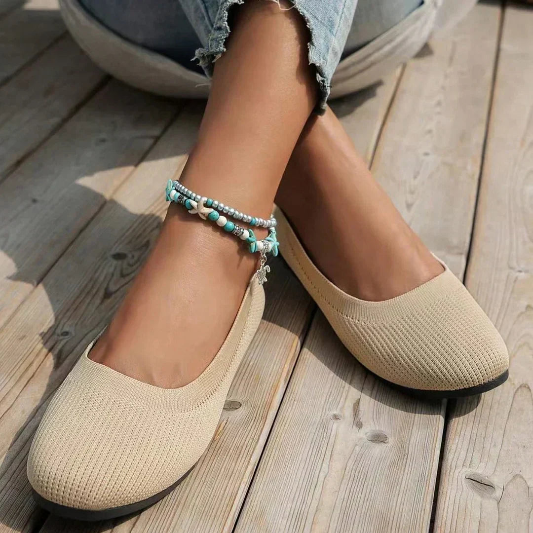 Chaussures Plates Femme Antidérapantes en Maille Légère – Confort Respirant pour Travail et Marche
