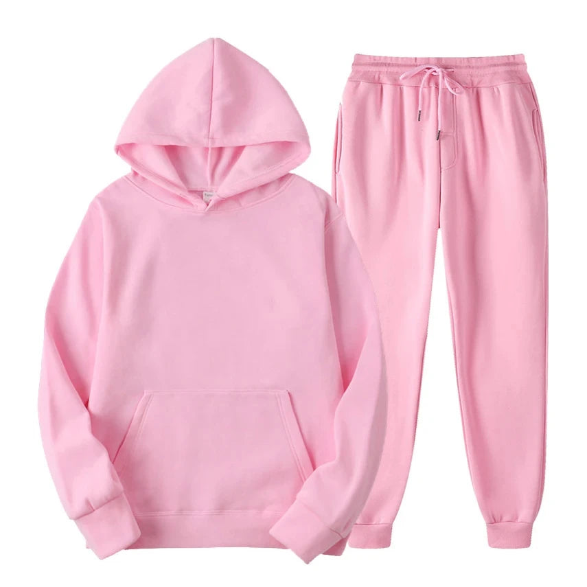 Elegant casual jogging set for men – Hooded sweatshirt with matching trousers