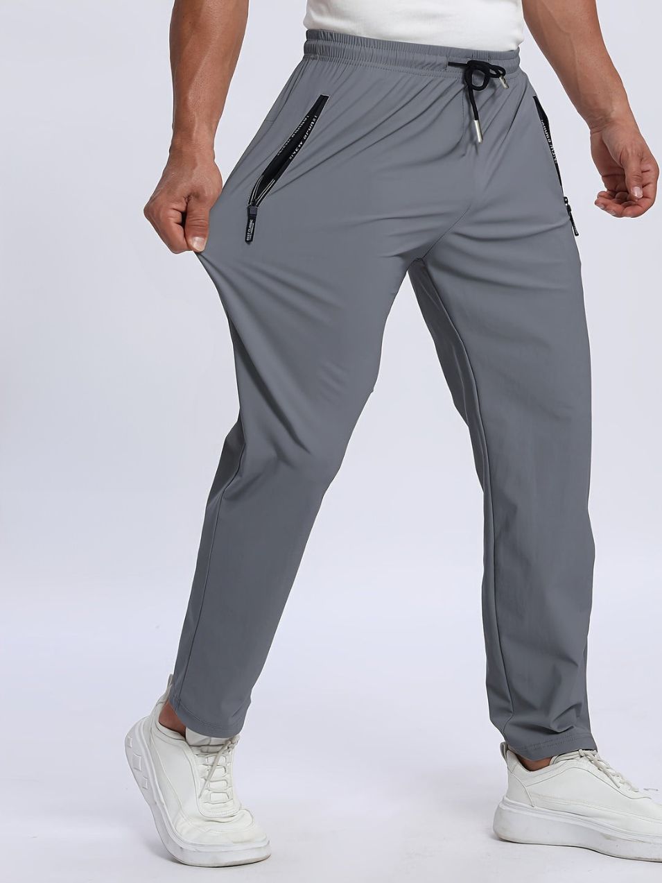 Pantalon fitness homme – Tissu extensible avec cordon de serrage