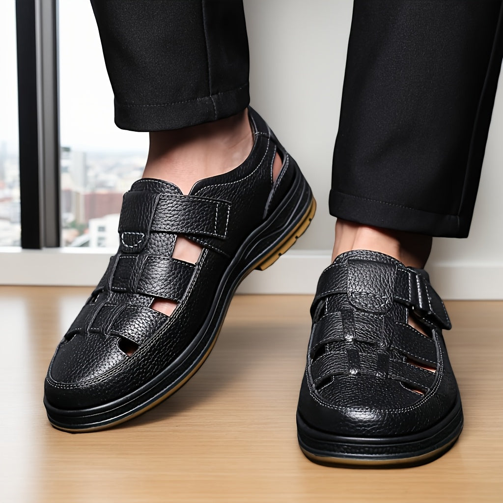 Sandales homme style classique – Cuir véritable et ouverture ventilée