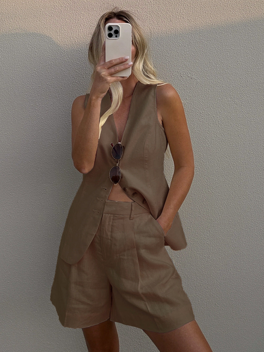 Set féminin lin-look – Parfait pour les journées ensoleillées