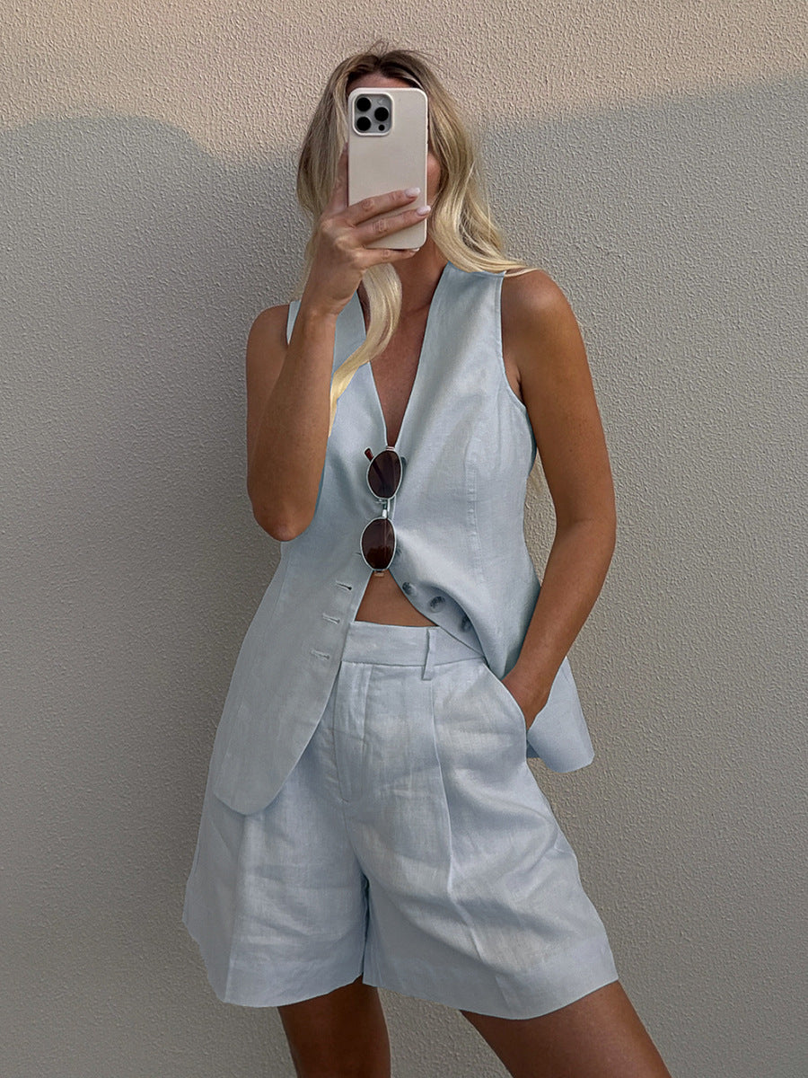 Set féminin lin-look – Parfait pour les journées ensoleillées