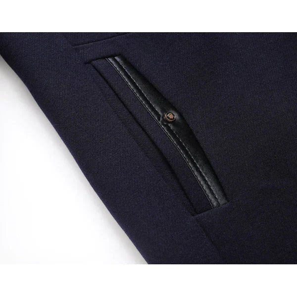 Manteau Homme en Mélange de Laine – Manteau d’Hiver Épais à Double Col