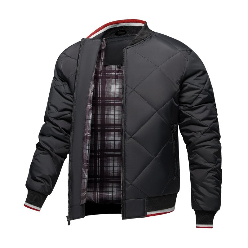 Veste Bomber Matelassée Géométrique pour Homme – Confort Élégant d’Extérieur