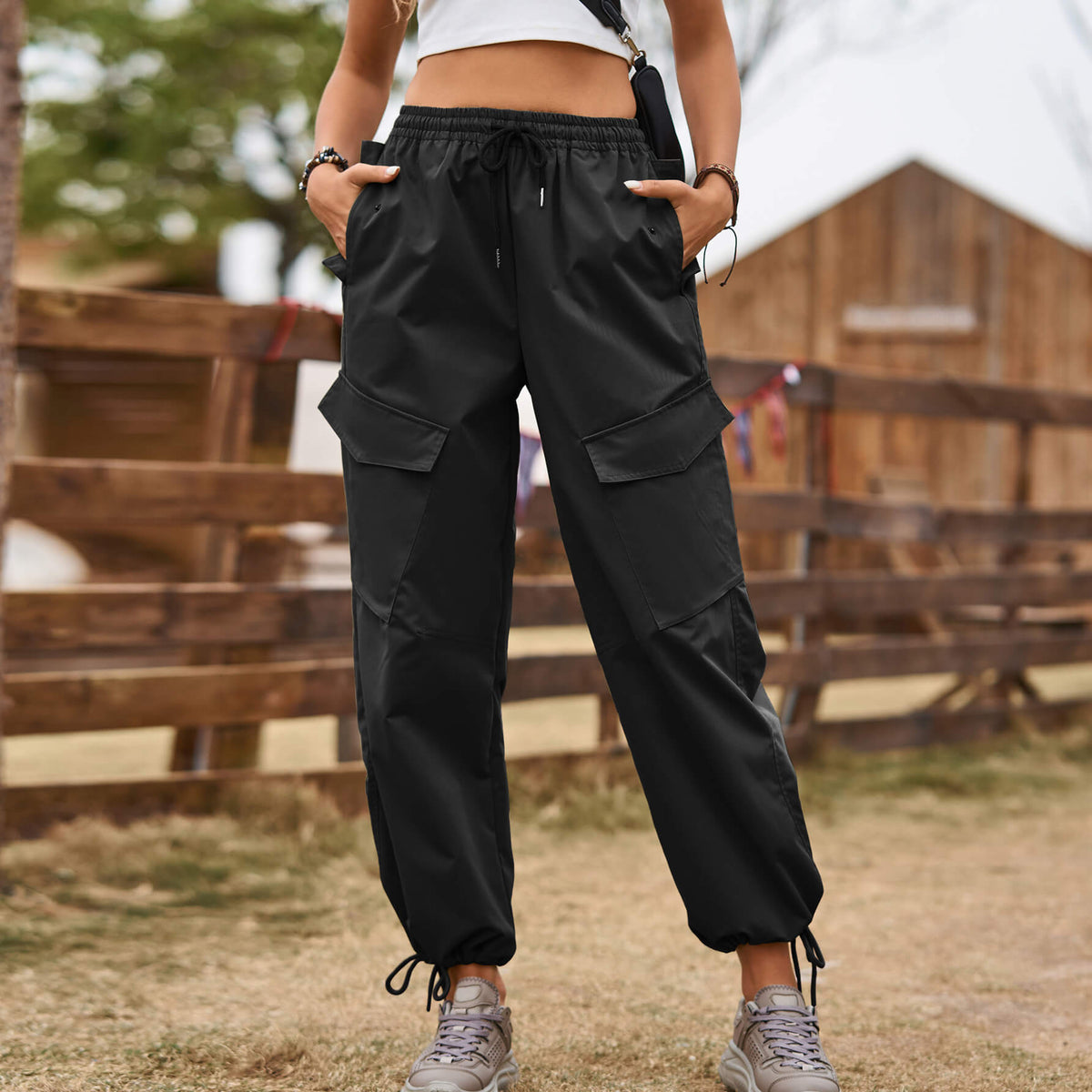 Pantalon cargo fonctionnel léger et élégant pour femme – Pantalon décontracté d’extérieur
