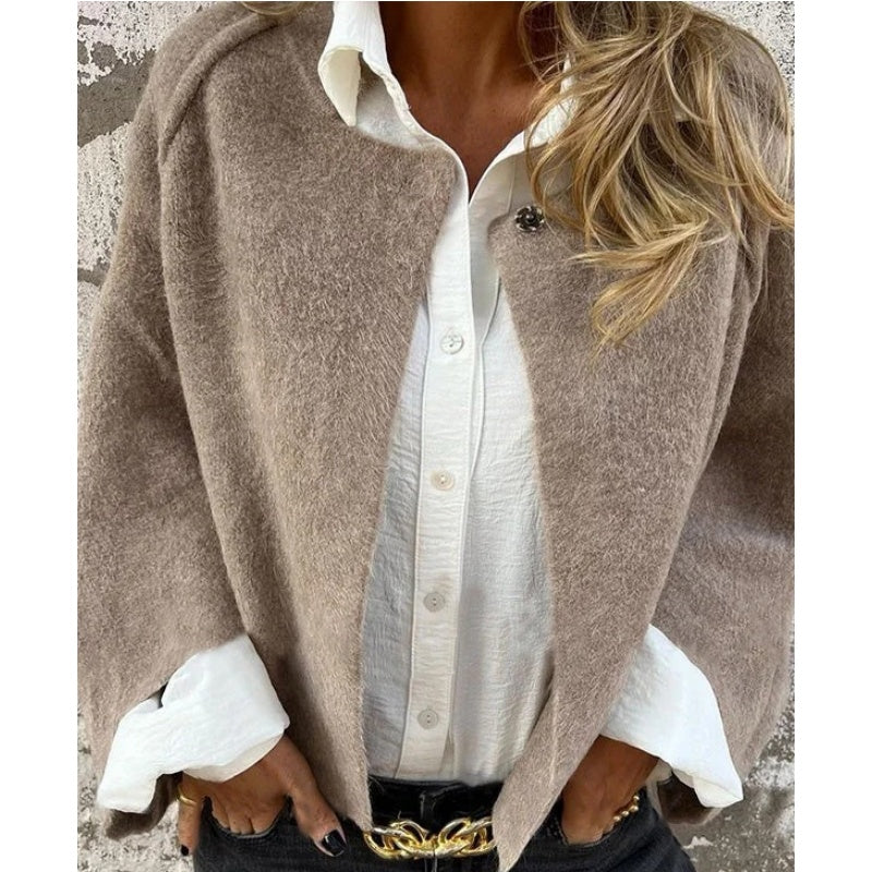 Veste en laine premium pour femme – Vêtement d'extérieur chaud à manches longues