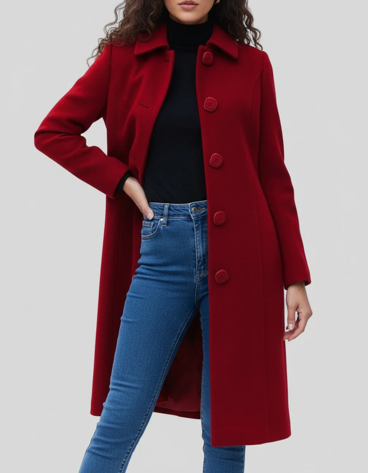 Winter Single-Breasted Trench Coat for Women – Casual and Warm Fit