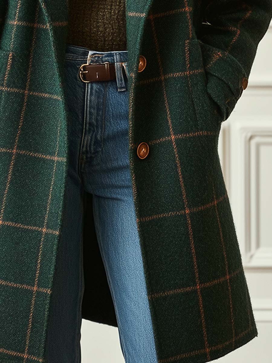 Chaqueta de tweed para mujer con solapas - Retro y elegante