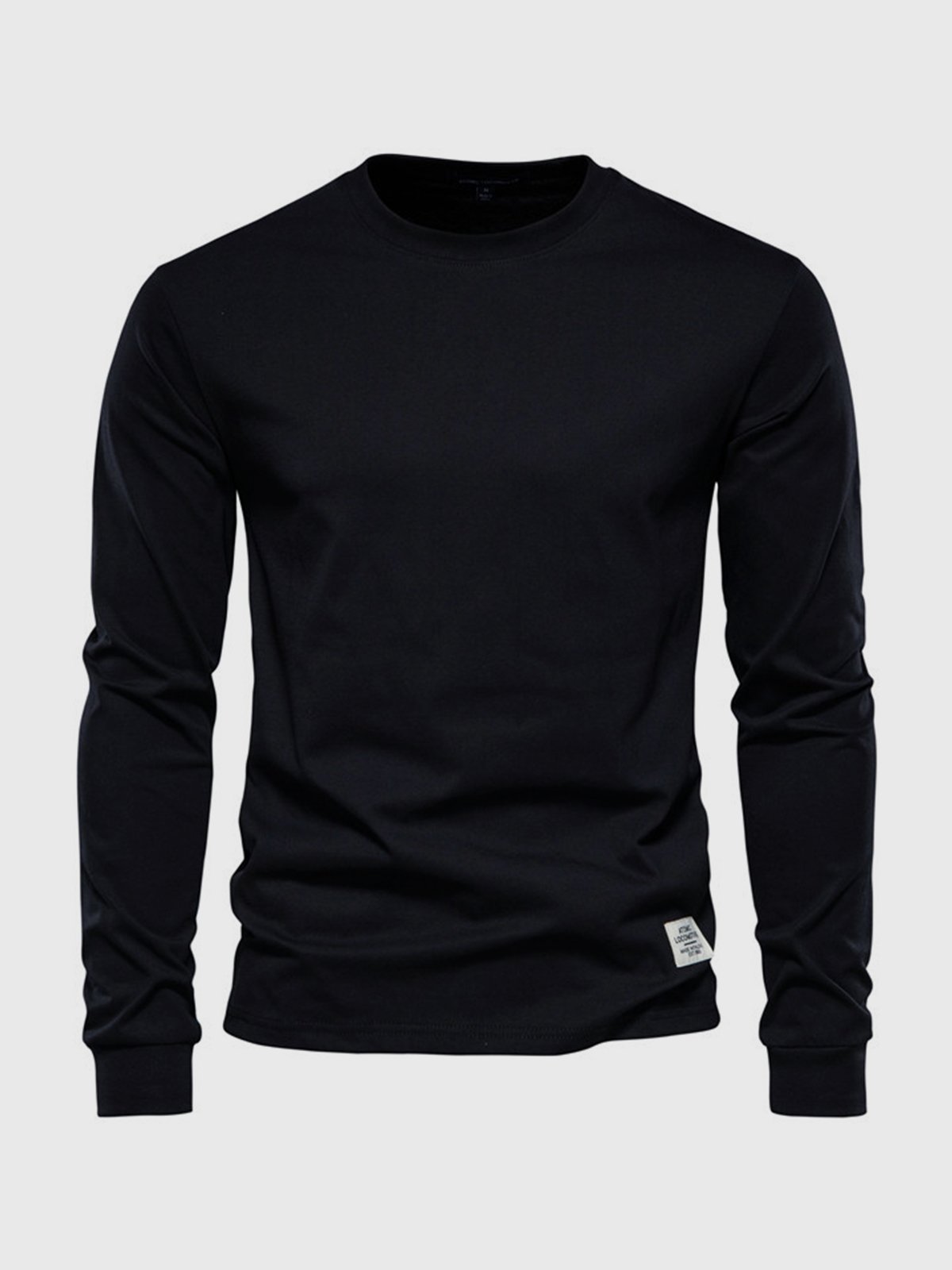 T-Shirt Homme Manches Longues en Coton – Col Rond Décontracté