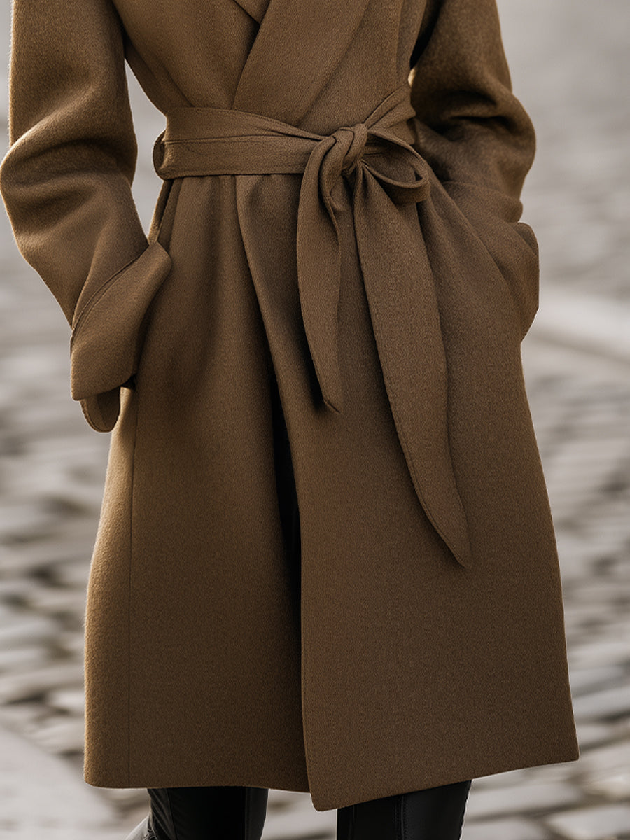 Manteau Long Ceinturé pour Femme