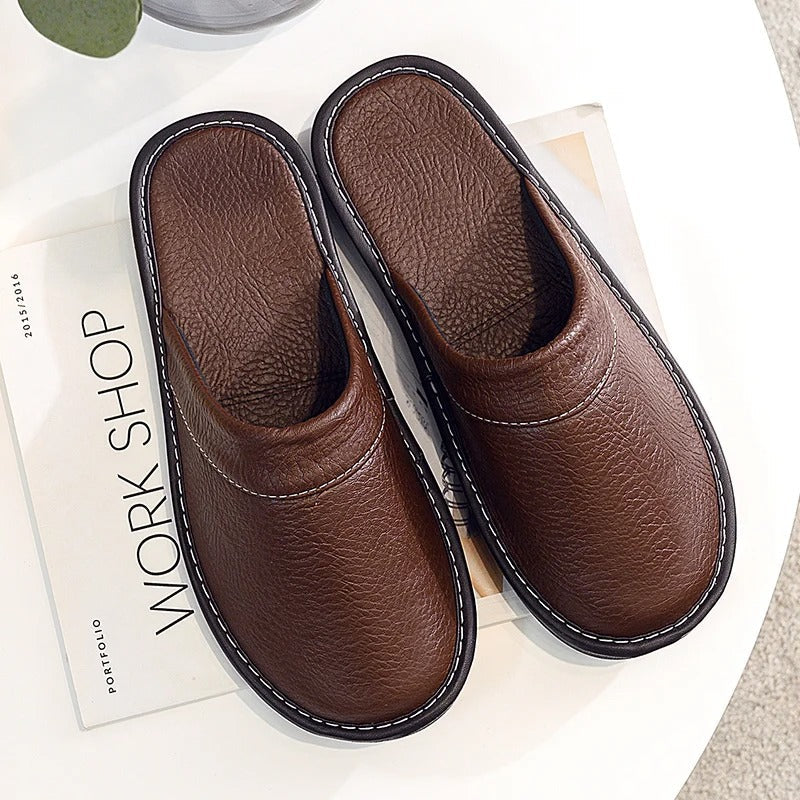 Chaussons confortables en cuir vegan – Luxe et détente