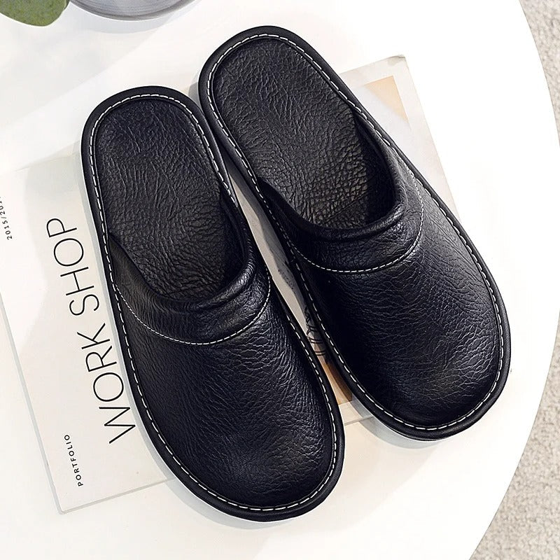 Chaussons confortables en cuir vegan – Luxe et détente