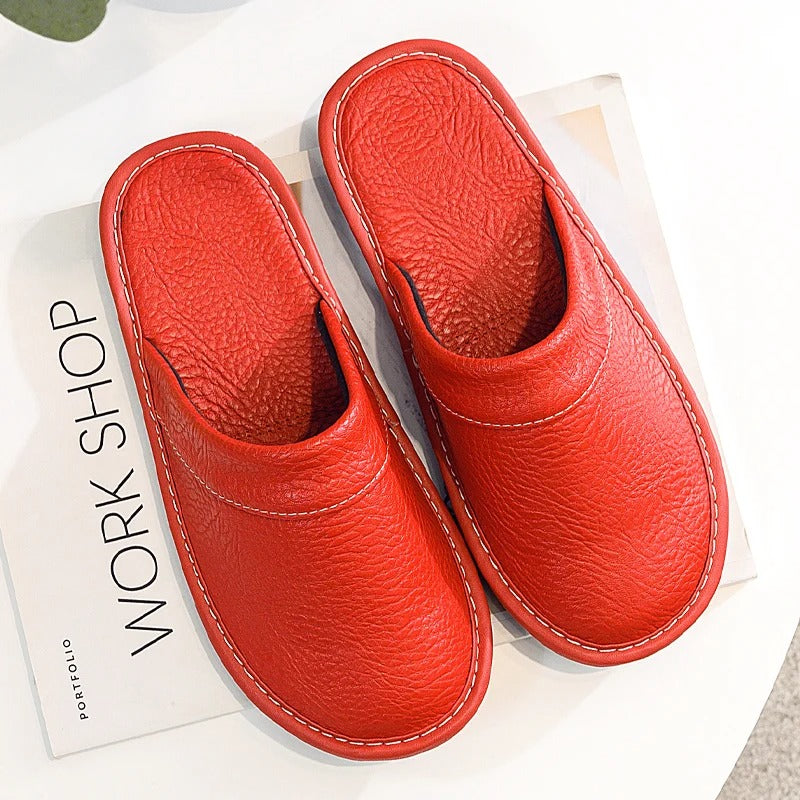Chaussons confortables en cuir vegan – Luxe et détente