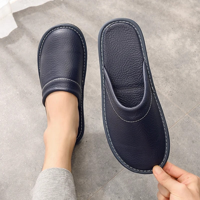 Chaussons confortables en cuir vegan – Luxe et détente