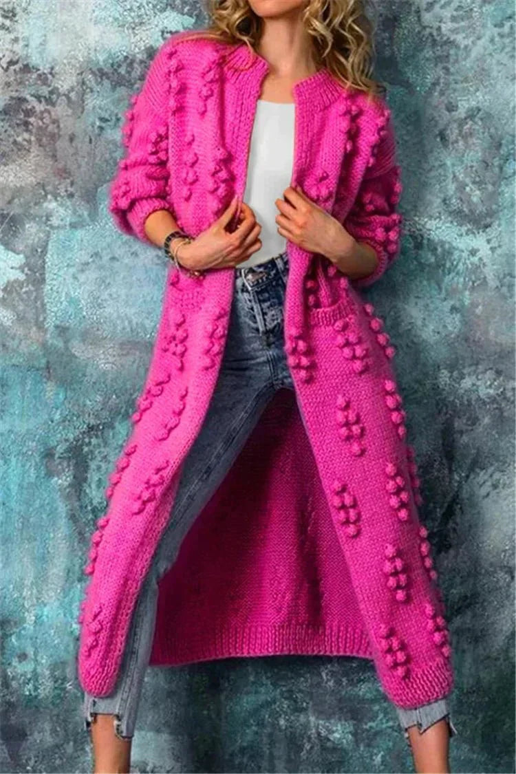 Gilet long tricoté pour femmes