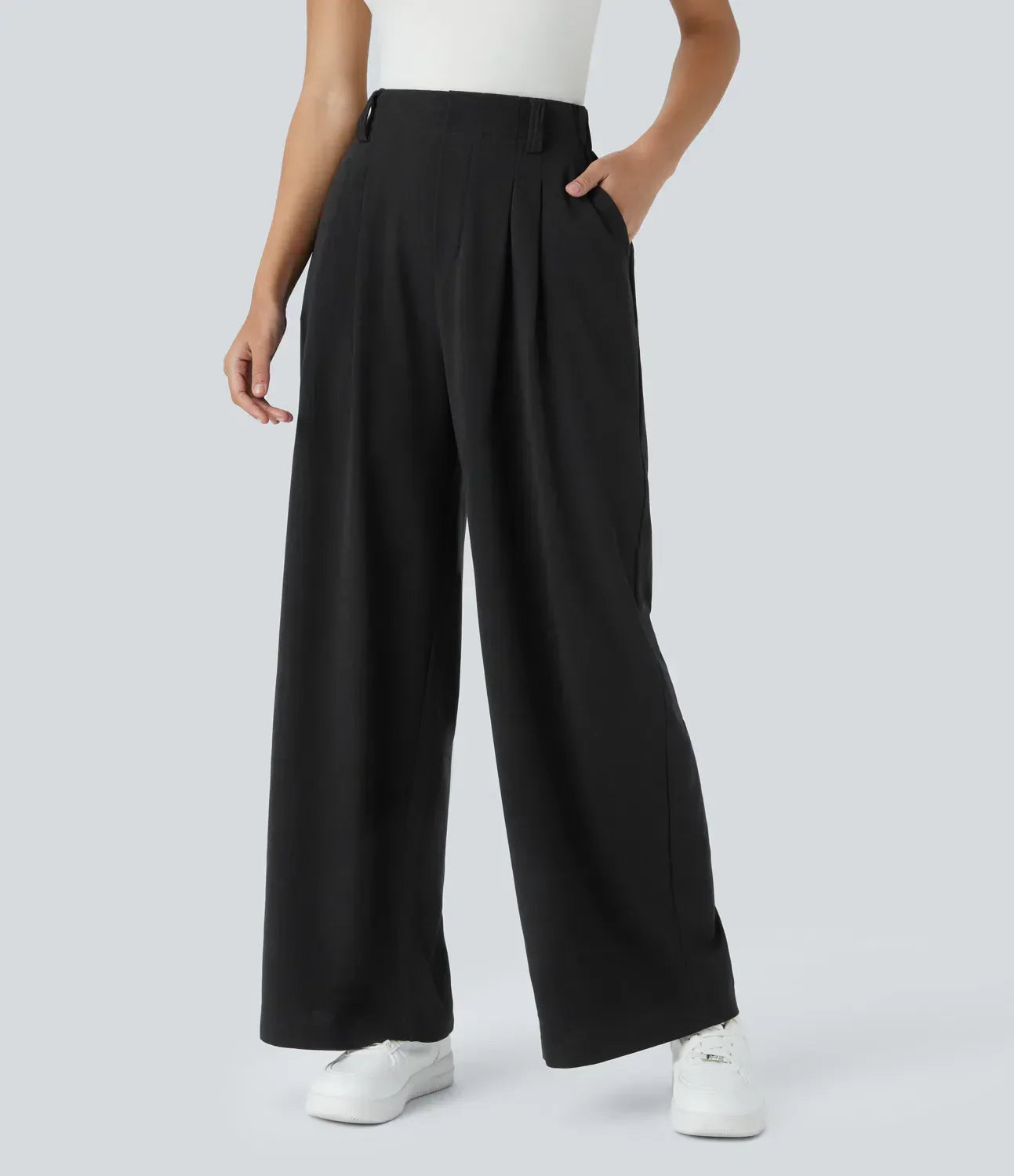Pantalon Élégant Taille Haute et Élastique pour Femmes