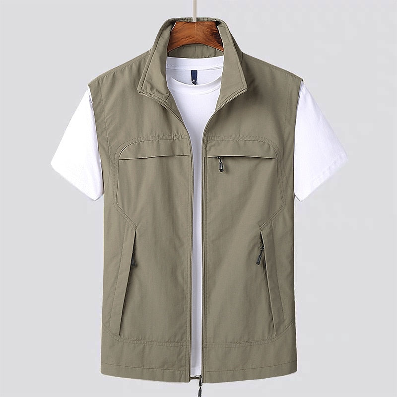 Gilet Zippé Sans Manches Léger et Respirant pour Homme – Vêtement d'Extérieur Polyvalent pour Voyage et Activités de Plein Air