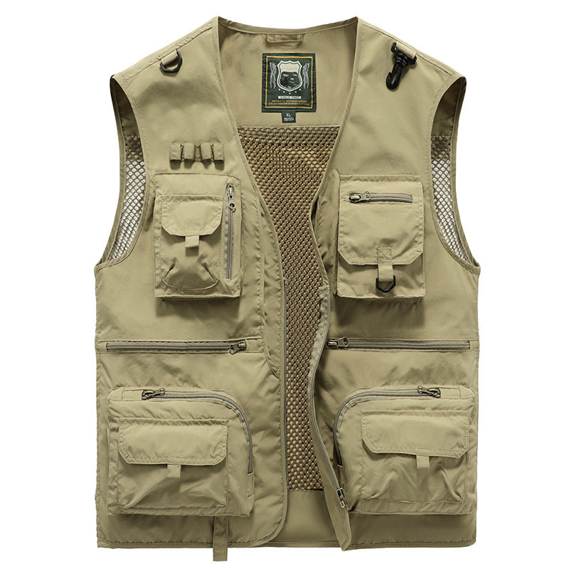 Gilet d'Été Léger Multi-Poches Homme – Veste Sans Manches Respirante pour la Randonnée, la Pêche, le Camping et les Voyages