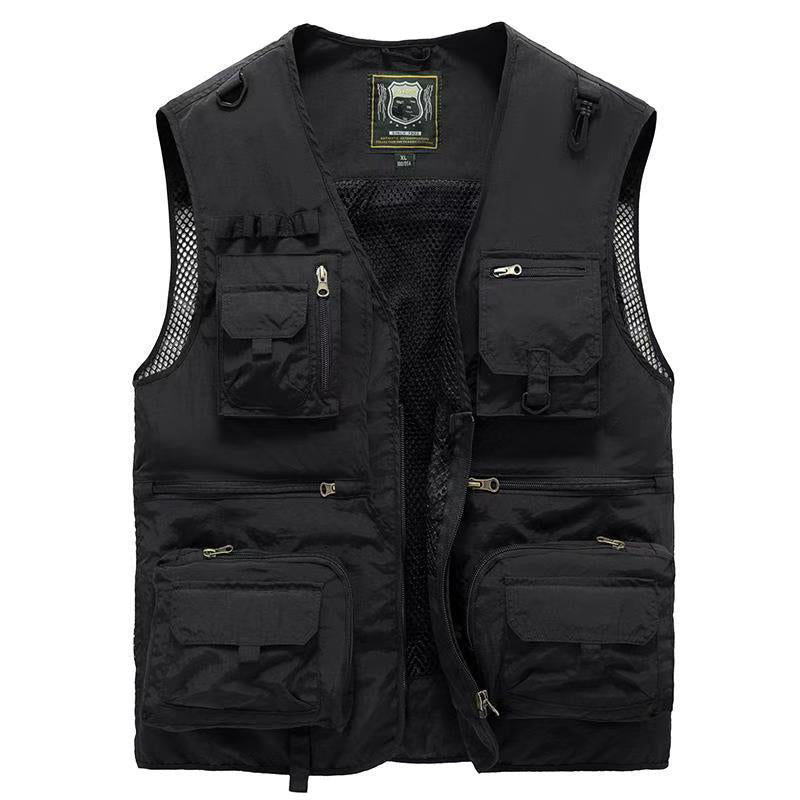 Gilet d'Été Léger Multi-Poches Homme – Veste Sans Manches Respirante pour la Randonnée, la Pêche, le Camping et les Voyages