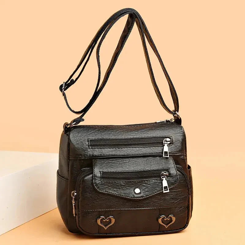 Sac Bandoulière Vintage Femme en Cuir Souple 'Love'