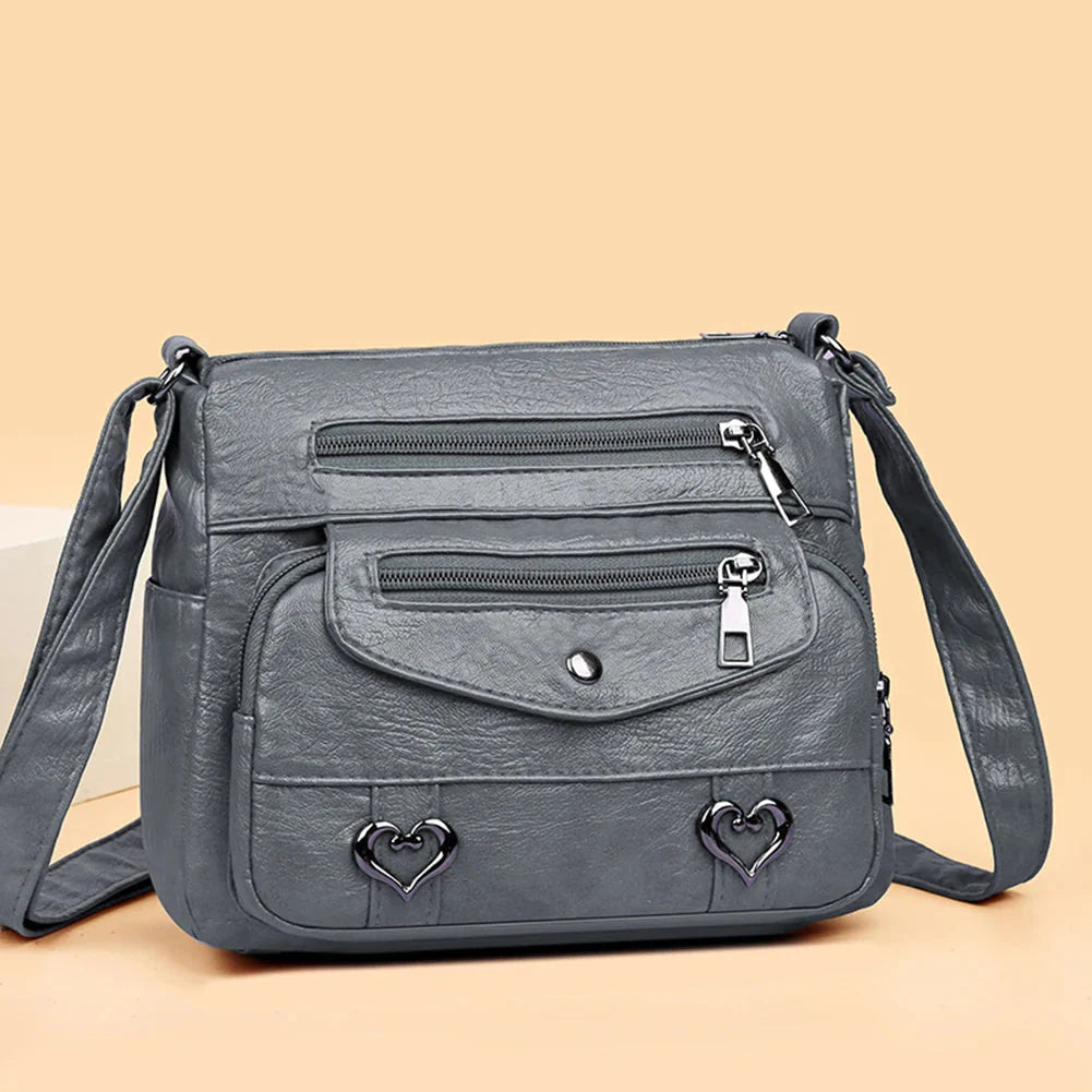 Sac Bandoulière Vintage Femme en Cuir Souple 'Love'
