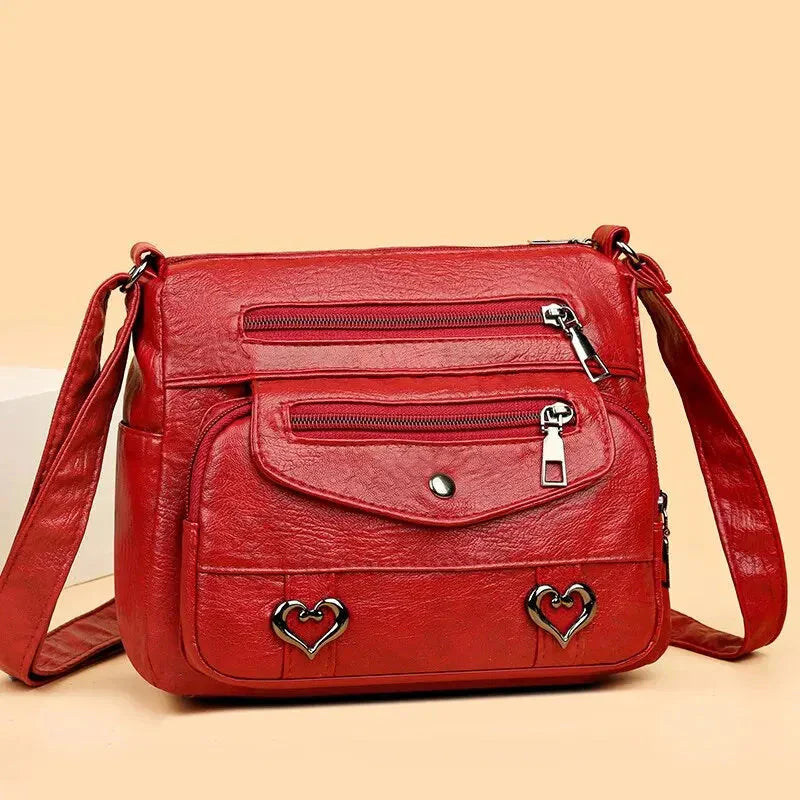 Sac Bandoulière Vintage Femme en Cuir Souple 'Love'