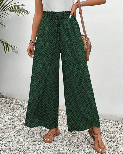 Pantalon à imprimé géométrique pour femme
