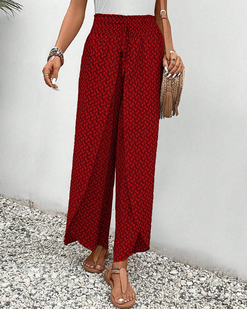 Pantalon à imprimé géométrique pour femme